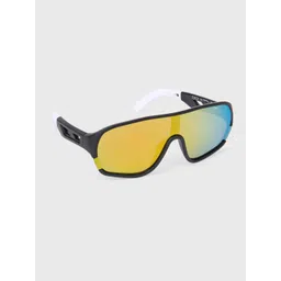 DukieKooky Unisex Kids Yellow Lens & Black Sports Sunglasses with-picture-35