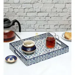 duli Blue Engineered Wood Rectangle Serving Tray-picture-17