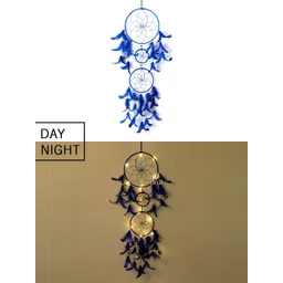 DULI Blue Hanging With 3 Rings Dream Catcher with Lights-picture-12