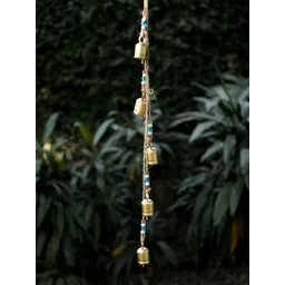 DULI Gold-Toned & Blue Cowbells Hanging Windchimes image 1