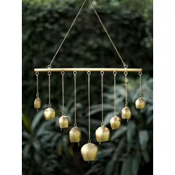 DULI Gold-Toned Cow Bells Wall Hanging Metal Wind Chime-picture-11