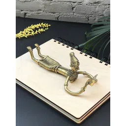 DULI Gold-Toned Dhokra Art Lady Brass Statue Reading Book Lady Showpiece-picture-10