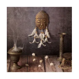 Duli Handmade Dreamcatcher Car Hanging with Buddha & White color Feathers for Home Decoration-picture-18