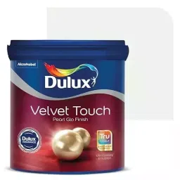 Dulux Velvet Touch Pearl Glo Interior Emulsion Paint White on White 4 L image 2