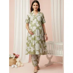 DUMMY SHAPE Women Floral Printed Regular Kurta with Pyjamas-picture-19