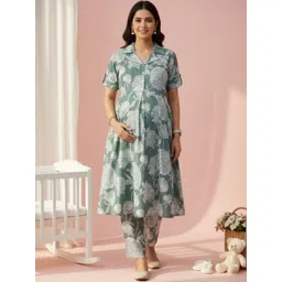 DUMMY SHAPE Women Floral Printed Regular Kurta with Trousers-picture-30