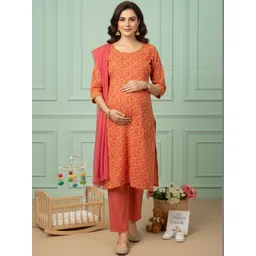 DUMMY SHAPE Women Floral Printed Regular Kurta with Trousers & With Dupatta-picture-41