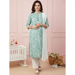 DUMMY SHAPE Women Floral Printed Regular Kurta with Trousers & With Dupatta-picture-33