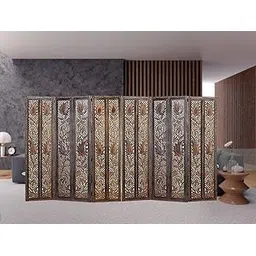 duomi Amazing Wood Store Wooden Partition Screen/Room Divider Traditional Handicrafts 6ft Height (6Panels) for Living Room/Bedroom/Office/Kitchen Brown Color-picture-16