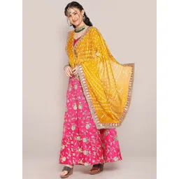 Dupatta Bazaar Bandhani Printed Dupatta With Gotta Patti-picture-23