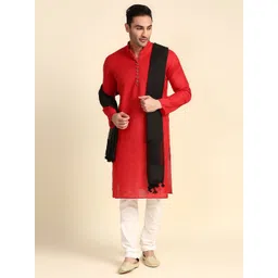 dupatta bazaar Cotton Blend Solid Black Men Dupatta-picture-6