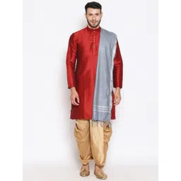dupatta bazaar Cotton Blend Solid Grey Men Dupatta-picture-18