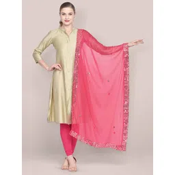 Dupatta Bazaar Embroidered Dupatta with Mirror Work-picture-22