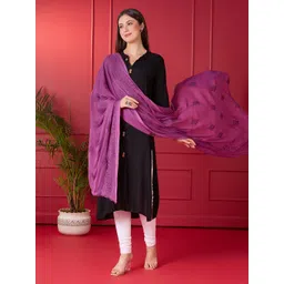 Dupatta Bazaar Floral Embroidered Threda Work Chiffon Dupatta-picture-20