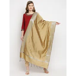 Dupatta Bazaar Gold-Toned Ethnic Motifs Woven Design Dupatta-picture-15