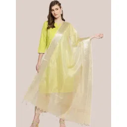 Dupatta Bazaar Gold Zari Work Dupatta-picture-27