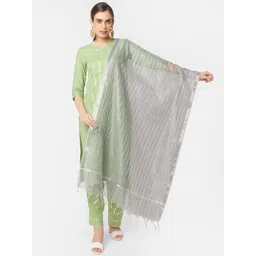 Dupatta Bazaar Grey Woven Design Dupatta-picture-29