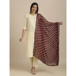 Dupatta Bazaar Leheriya Printed Embellished Dupatta-picture-36
