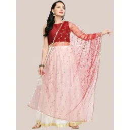 Dupatta Bazaar Maroon Embellished Dupatta-picture-38