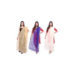 Dupatta Bazaar Multicolored Dupatta - Pack of 3-picture-18