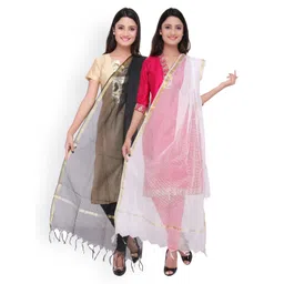 Dupatta Bazaar Pack of 2 Self-Checked Dupattas-picture-10