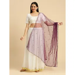 Dupatta Bazaar Polka Dots Embroidered Sequinned Net Dupatta-picture-27