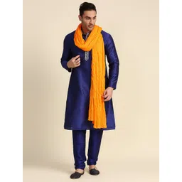 dupatta bazaar Pure Cotton Solid Yellow Men Dupatta-picture-37