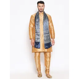 dupatta bazaar Silk Blend Printed Blue Men Dupatta-picture-27