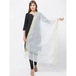 Dupatta Bazaar White Solid Dupatta-picture-2