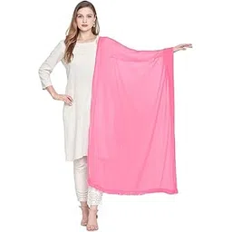 dupatta bazaar Woman's Baby Pink Chiffon Dupatta-picture-14