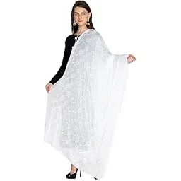 dupatta bazaar Women's Floral Chiffon Dupatta-picture-37