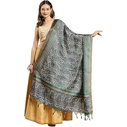 dupatta bazaar Women's Floral Silk Blend Dupatta-picture-11