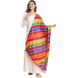dupatta bazaar Women's Printed Multicoloured Crushed Art Silk Dupatta-picture-35