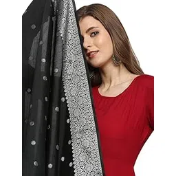 dupatta bazaar Women's Solid Silk Dupatta (DB3013_Black_Free)-picture-17