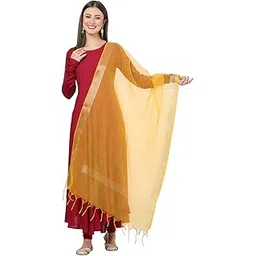 dupatta bazaar Women's Yellow Organza Dupatta-picture-24