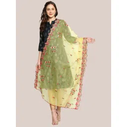 Dupatta Bazaar Yellow Embroidered Dupatta-picture-24