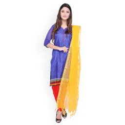 Dupatta Bazaar Yellow Self-Checked Silk Dupatta-picture-33
