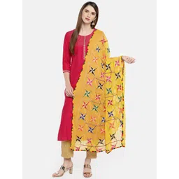 Dupatta Bazaar Yellow Woven Design Dupatta-picture-0