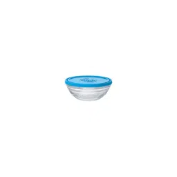 Duralex FreshBox Transparent Tempered Glass Round Bowl with Blue Lid - 310 ml-picture-30