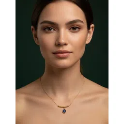 DURATI Gold-Plated Artificial Stones Studded Pendant With Chain-picture-17