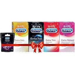 Durex Pleasure Packs - 10 Count (Pack of 4, Extra Thin, Extra Time, Extra Dots, Extra Ribbed), Durex Play Vibrations Ring-picture-36