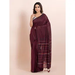 Durga Handlooms Striped Pure Cotton Khadi Saree-picture-18