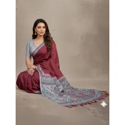 Durga Textile Ethnic Motifs Silk Blend Mysore Silk Saree-picture-37