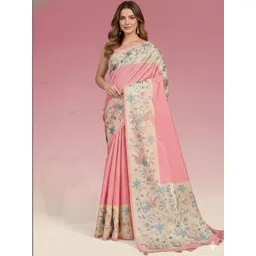 Durga Textile Floral Silk Blend Handloom Mysore Silk Saree-picture-35