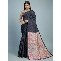 Durga Textile Floral Silk Blend Mysore Silk Saree-picture-35