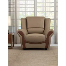 Durian Blos Brown Premium Leatherette 1 Seater Sofa-picture-12