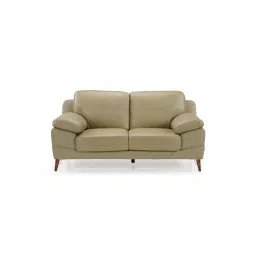 Durian Europa Green Leather 2 Seater Sofa-picture-13