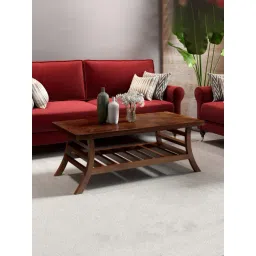 Durian Scarlet Brown Veneer & Solid Wood Coffee Table in Oak Finish-picture-37