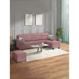 Duroflex Zivo Plus Pink Solid Wood 3 Seater Sofa Set with Lounger-picture-15
