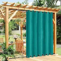 Duronet- HDPE Fabric Solid Sun Blockage (85-90%) Heat & Uv Protection Top Bottom SS Eyelete Outdoor Balcony Curtains (Green 9.5X8.5 Feet) Pack of 1-picture-12
